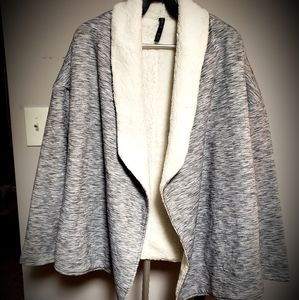 Light Gray Sherpa Lined Coat